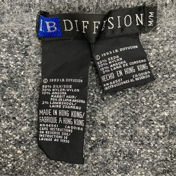 Vintage I.B. Diffusion Silk Nylon Angora Wool Blend Knit Mini Skirt Size Medium - Picture 9 of 12